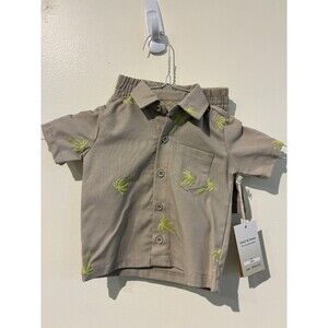 NWT Stitch & Stone Tropical Outfit - Tan Palm Trees - 12M